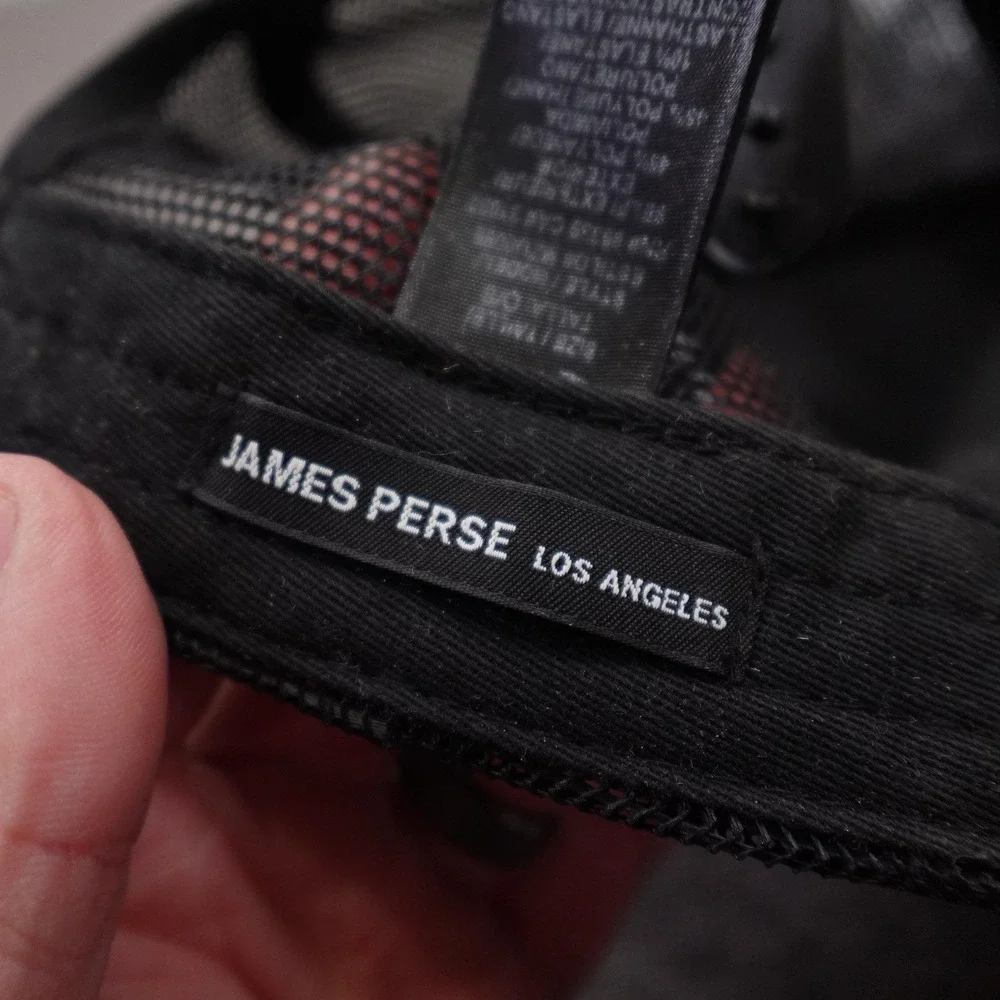 James Perse Hat Cap Snap Back Mens One Size Black Live Nation Mesh Trucker